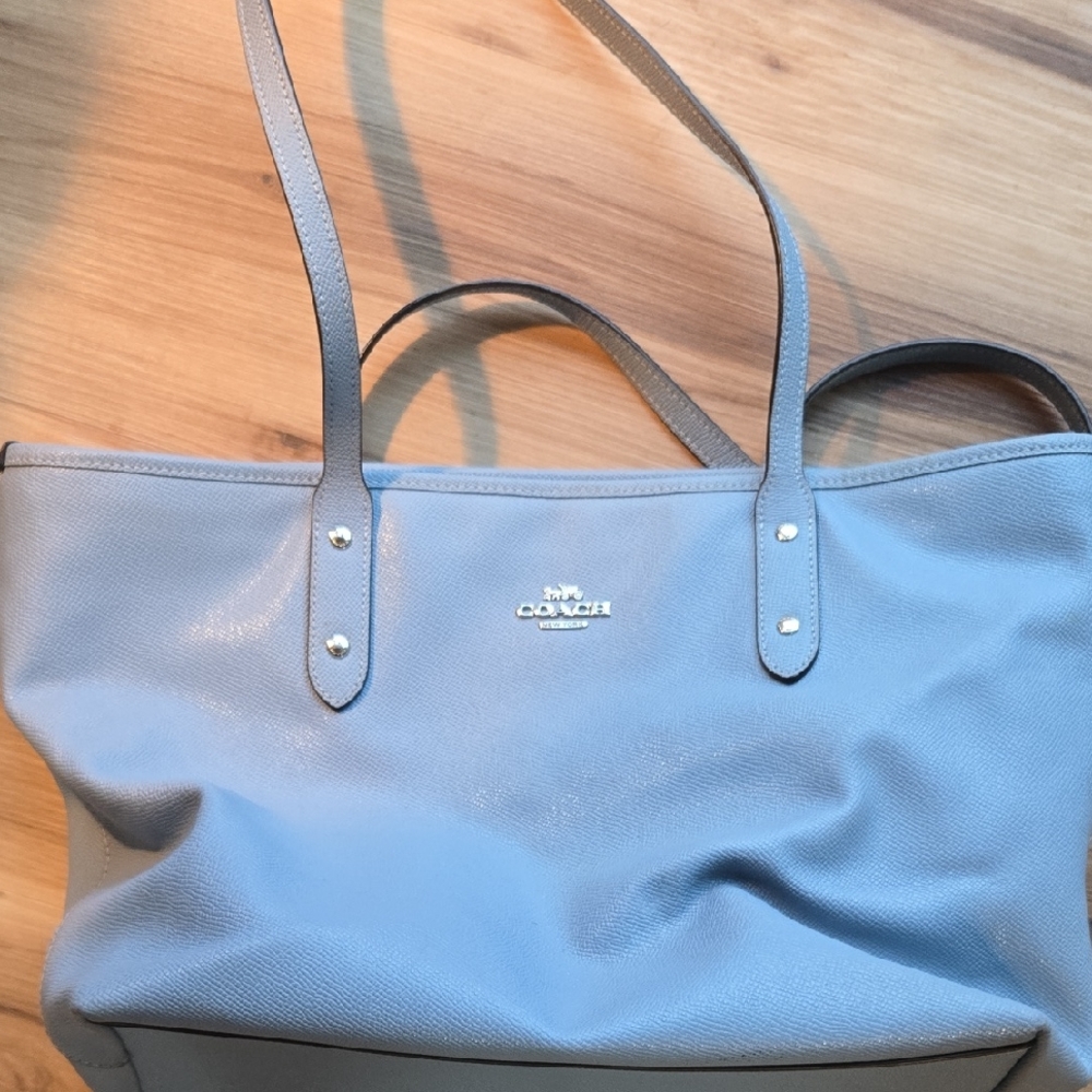 Coach Sky Blue Leather Tote